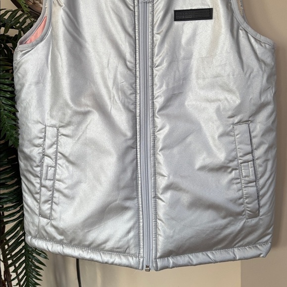 Buffalo David Bitton Reversible Zip Up Vest Silver Metallic & Pink Cream Sherpa - Picture 11 of 15